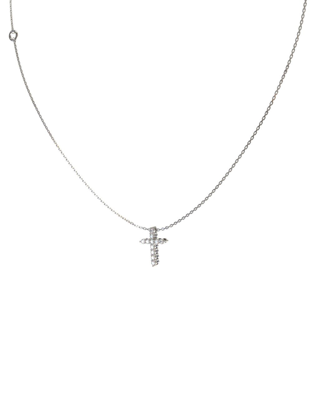Крест из белого золота c бриллиантами