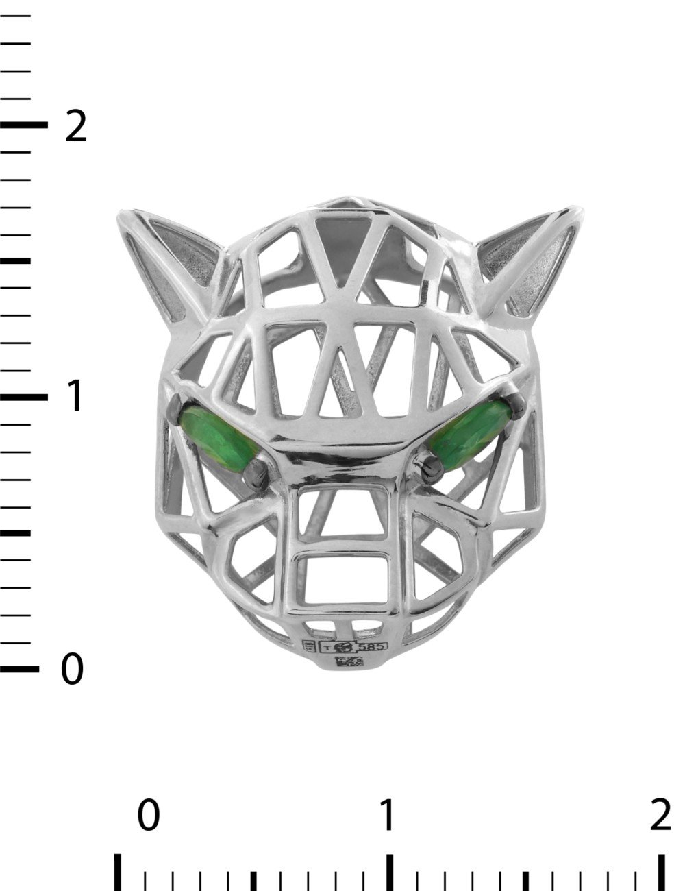 Подвеска из белого золота c изумрудом