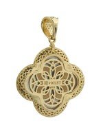 Подвеска из лимонного золота c эмалью и перламутром