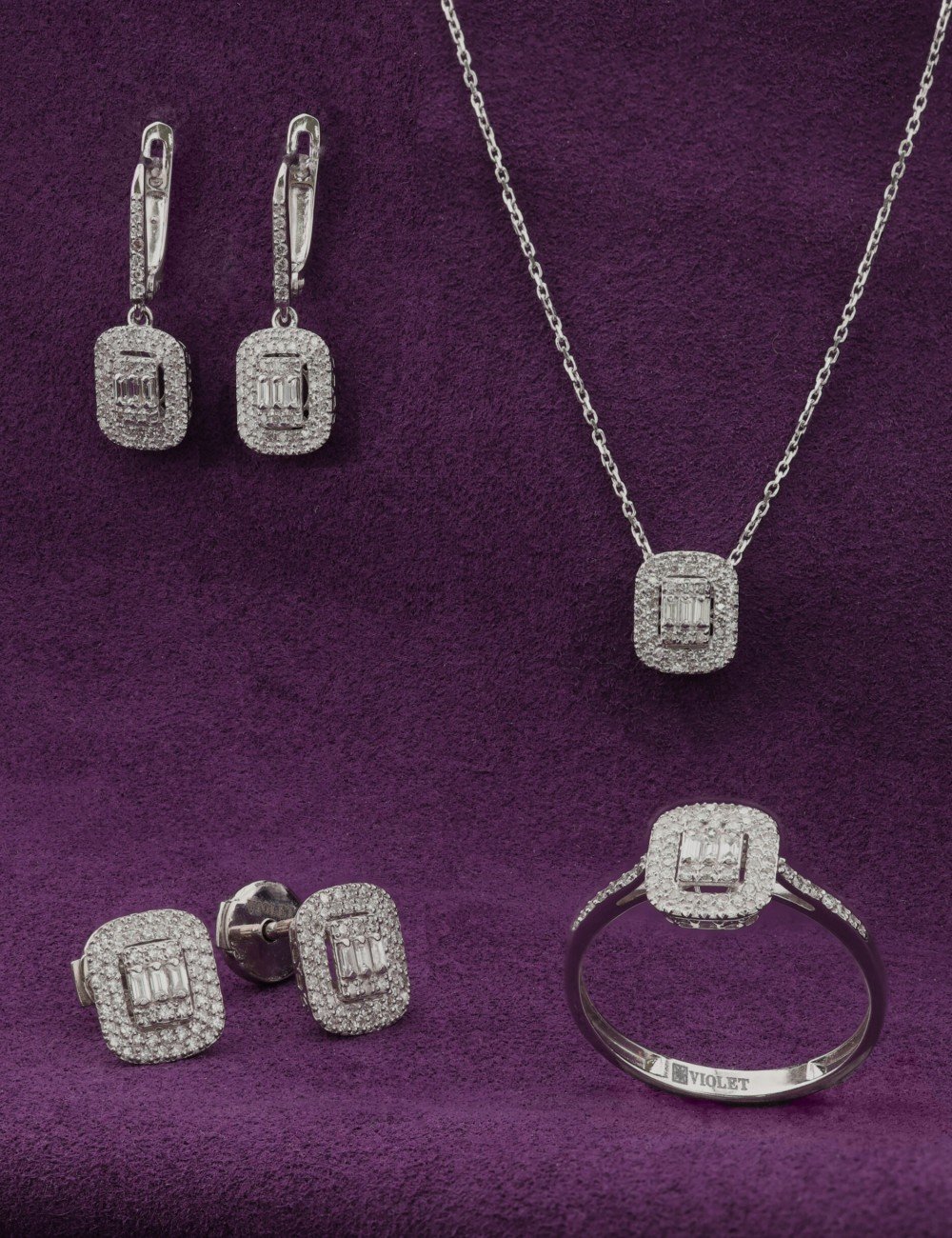 Кольцо из белого золота c бриллиантами