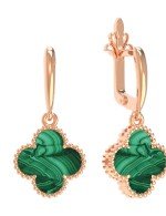 Серьги из золота c малахитом