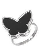 Кольцо из белого золота c ониксом