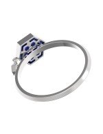 Кольцо из белого золота c бриллиантами и лазуритом