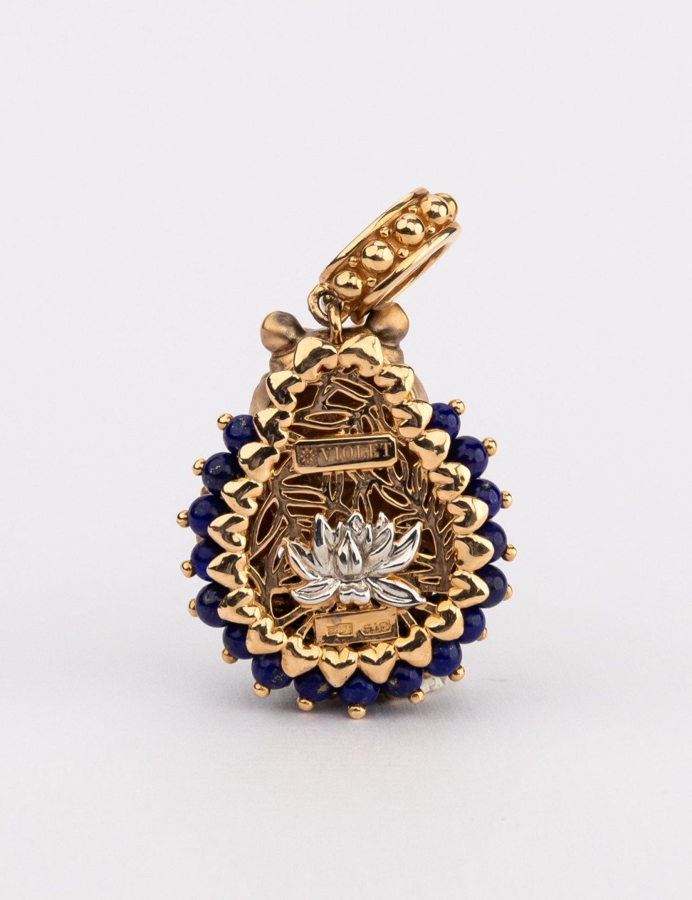 Подвеска из золота c эмалью и лазуритом