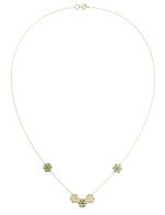 Колье из лимонного золота c малахитом и перламутром