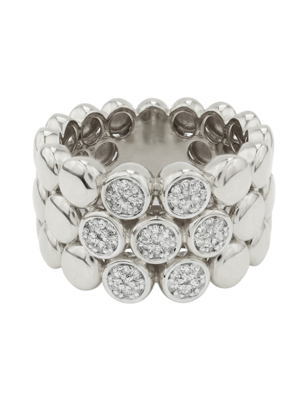 Кольцо из белого золота c бриллиантами и рубином