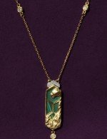 Колье из лимонного золота c бриллиантами и малахитом