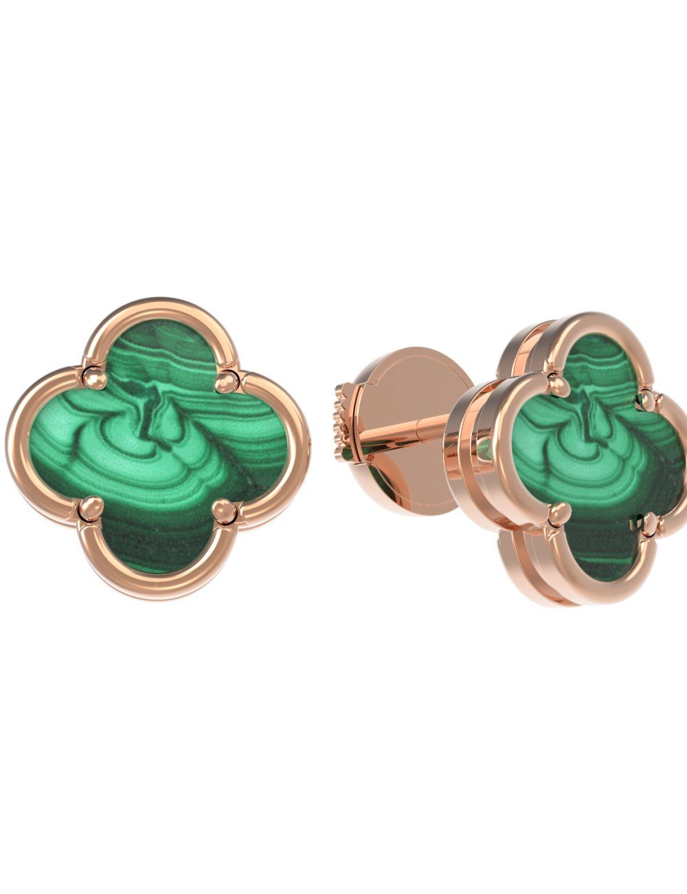 Серьги из золота c малахитом