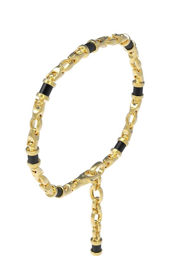 Браслет из лимонного золота c ониксом