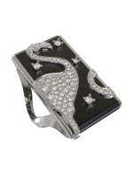 Кольцо из белого золота c бриллиантами и ониксом