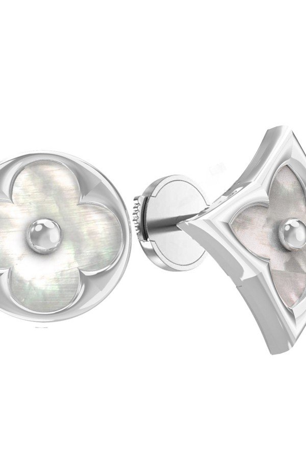 Серьги из белого золота c перламутром