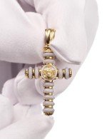 Крест из лимонного золота c кахолонгом