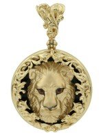 Подвеска из лимонного золота c эмалью и ониксом