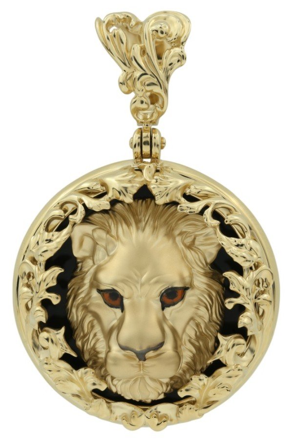 Подвеска из лимонного золота c эмалью и ониксом