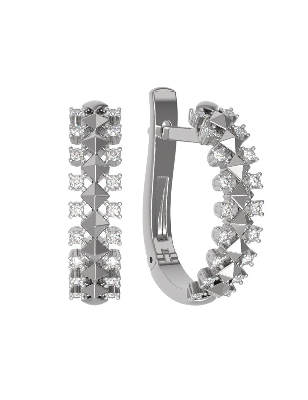 Серьги из белого золота c бриллиантами