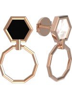 Серьги из золота c ониксом и перламутром