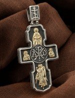 Крест из серебра 925 пробы и золота 585 пробы