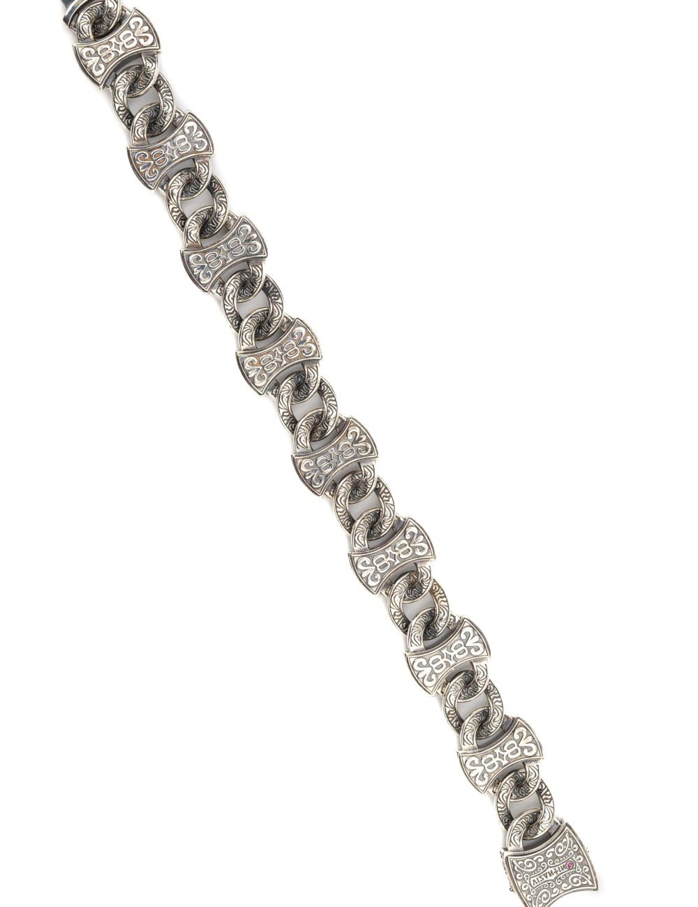 Браслет из серебра и золота c рубином