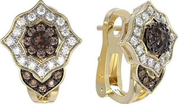 Серьги из лимонного золота c бриллиантами