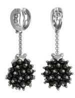 Серьги из белого золота c эмалью и ониксом