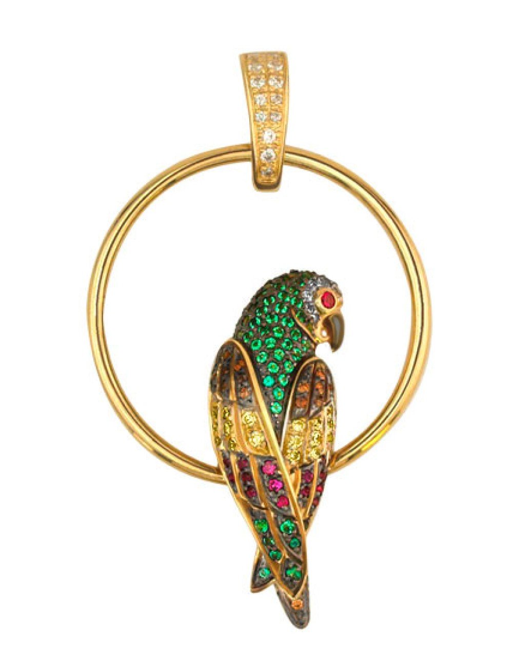 Подвеска из лимонного золота c фианитом