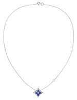 Колье из белого золота c бриллиантами и лазуритом