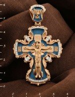 Крест из золота c эмалью и бриллиантами