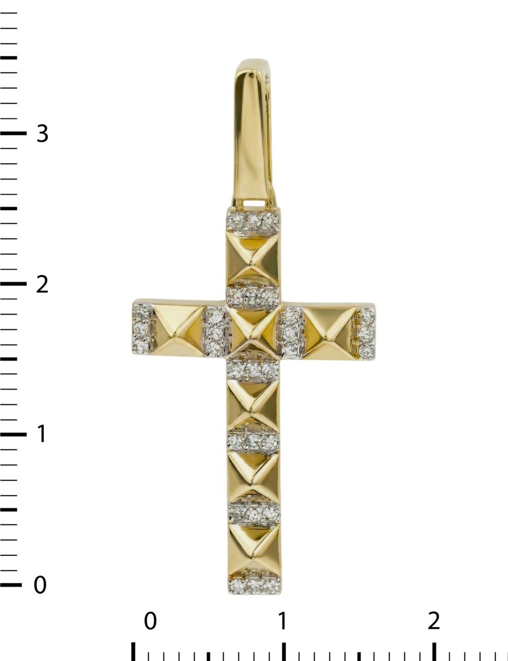 Крест из лимонного золота c бриллиантами