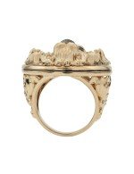 Кольцо из золота c эмалью и ониксом