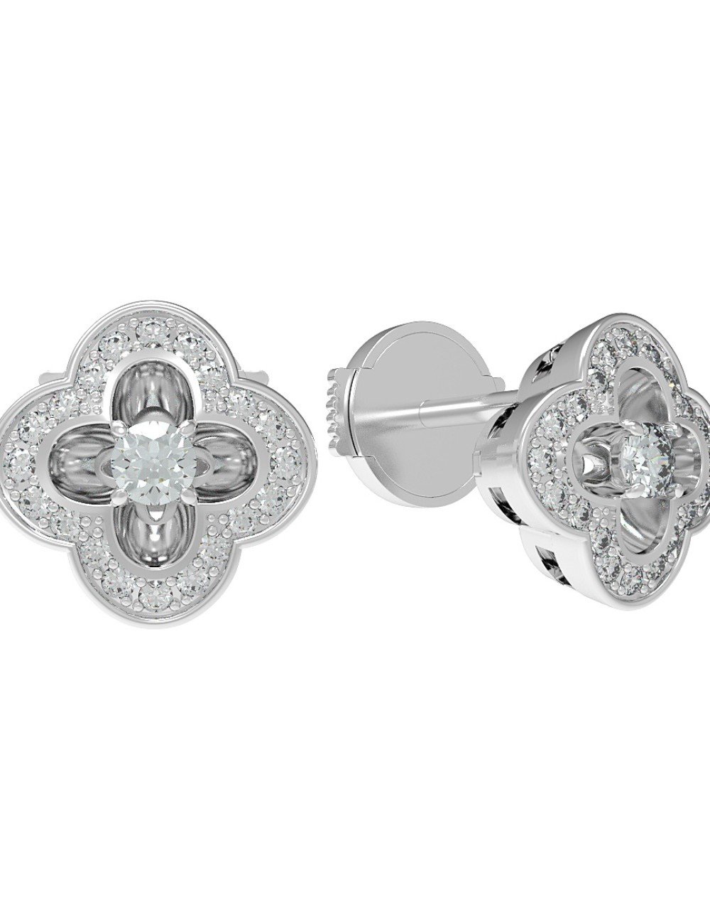 Серьги из белого золота c бриллиантами