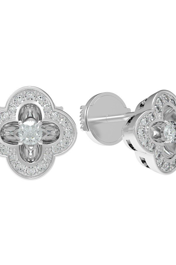 Серьги из белого золота c бриллиантами