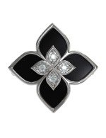 Кольцо из белого золота c бриллиантами и ониксом