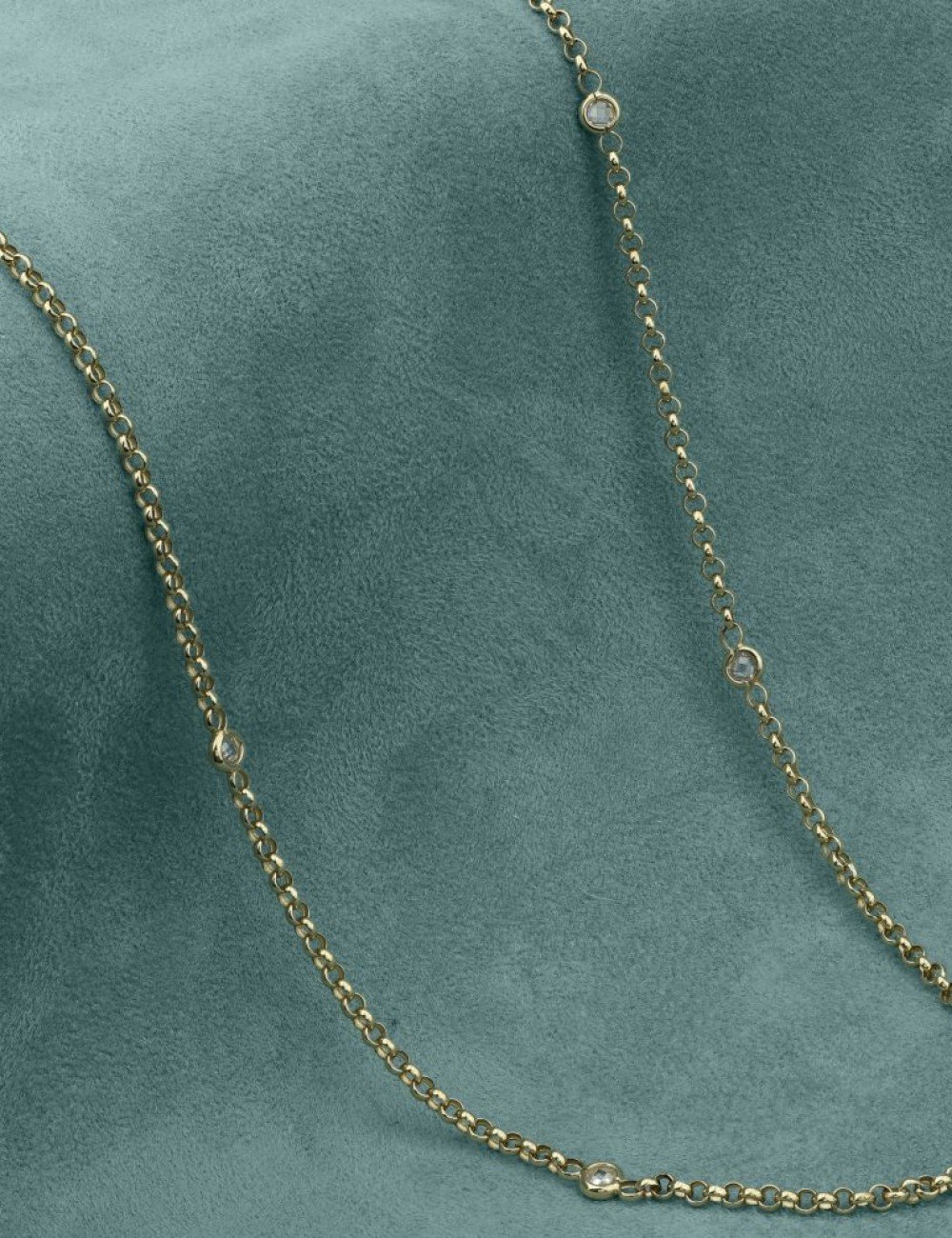 Цепь из лимонного золота c фианитом