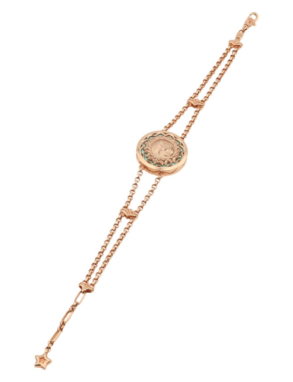 Браслет из золота c бирюзой и лазуритом