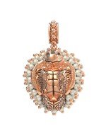 Подвеска из золота c эмалью и жемчугом