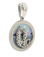 Подвеска из белого золота c эмалью