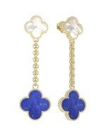 Серьги из лимонного золота c лазуритом и перламутром