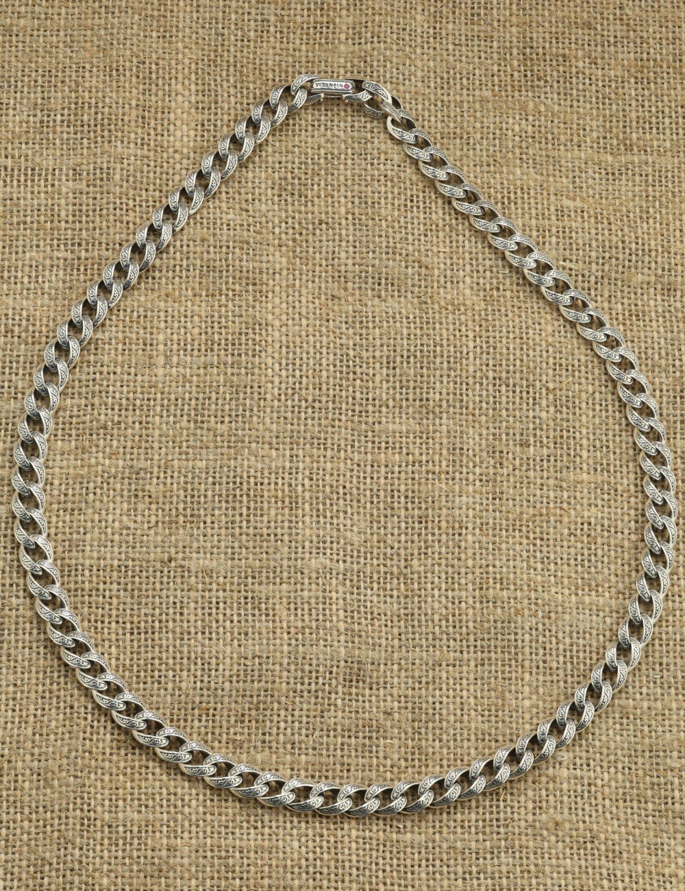 Цепь из серебра c рубином