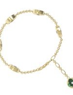 Браслет из лимонного золота c бриллиантами, малахитом и перламутром