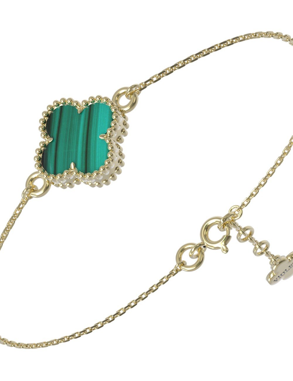 Браслет из лимонного золота c малахитом