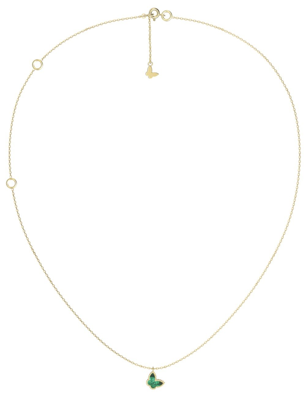 Колье из лимонного золота c малахитом