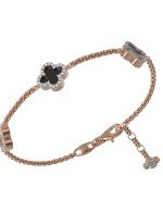 Браслет из золота c бриллиантами, ониксом и перламутром