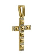Крест из лимонного золота c бриллиантами