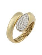 Кольцо из лимонного золота c бриллиантами