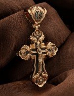 Крест из золота c эбеновым деревом