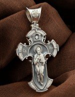 Крест из серебра 925 пробы c фианитом