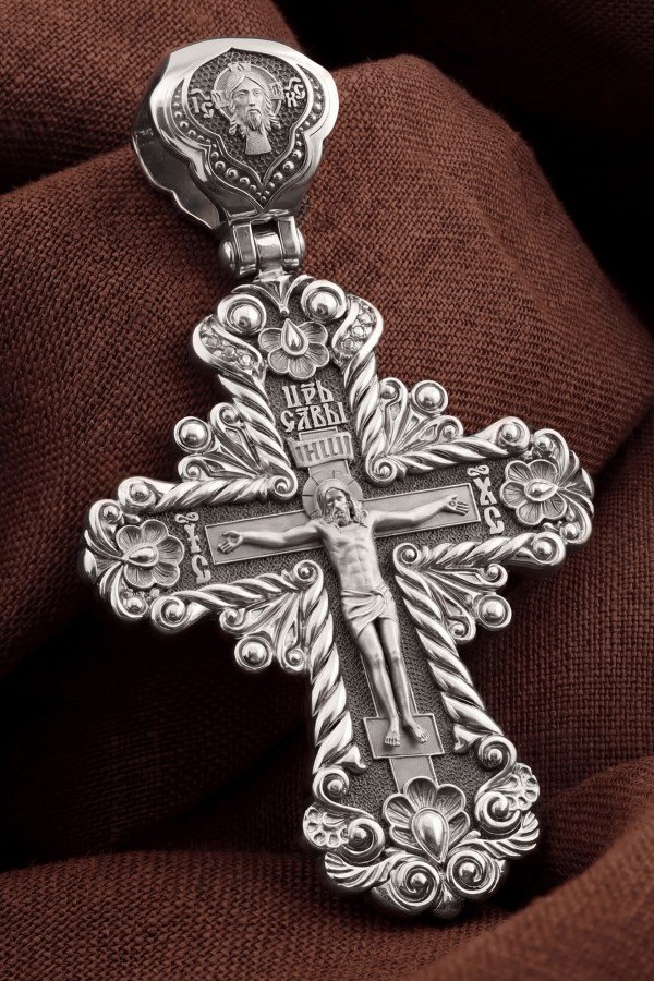 Крест из белого золота