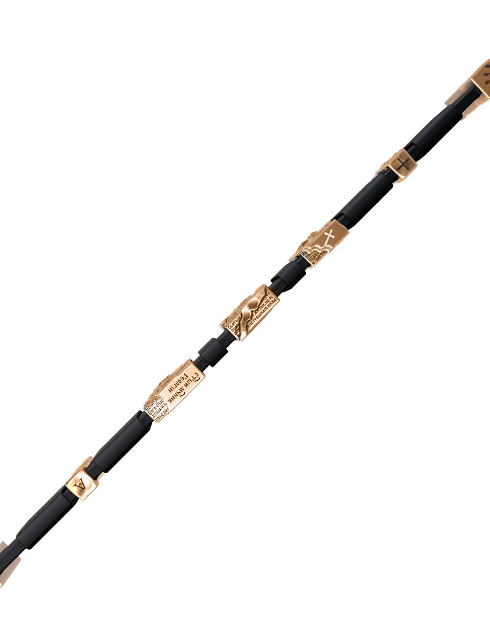 Браслет из золота c кожаным шнурком