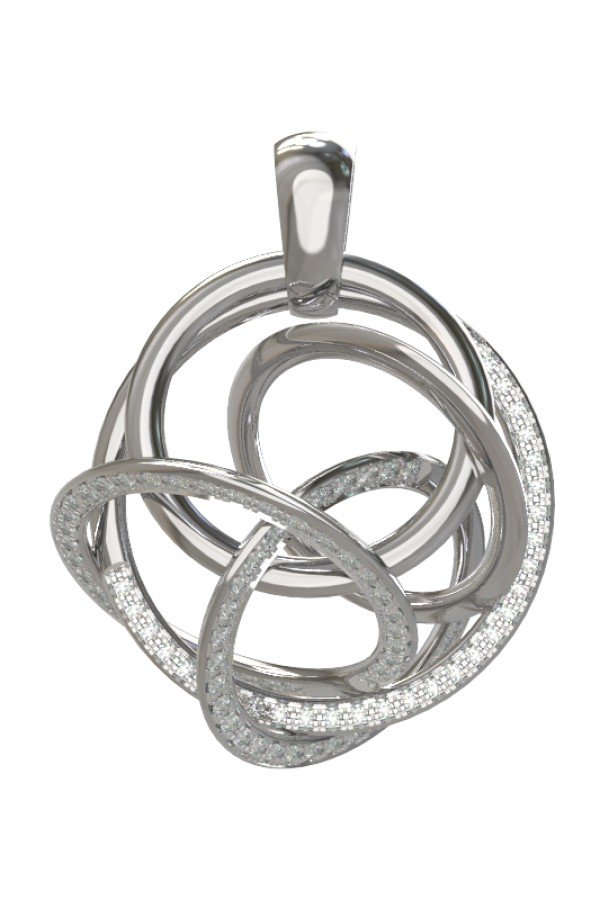 Подвеска из белого золота c бриллиантами