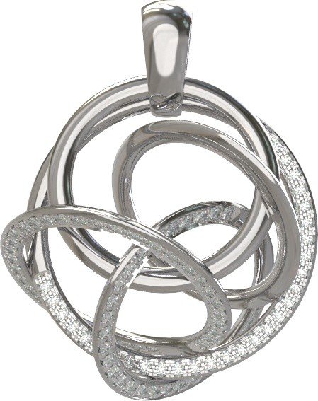 Подвеска из белого золота c бриллиантами